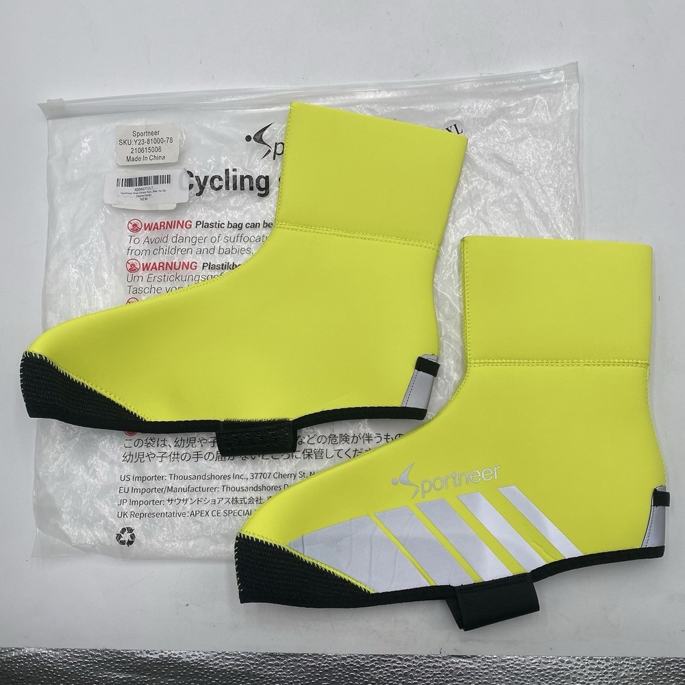 Bike Shoe Cover Warmer Cycling Shoe Covers Warm Windproof‎ Overshoes Neon XL